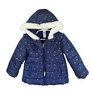 Little Me Gold Star Print Navy Hooded Jacket - NWT - Size 3T